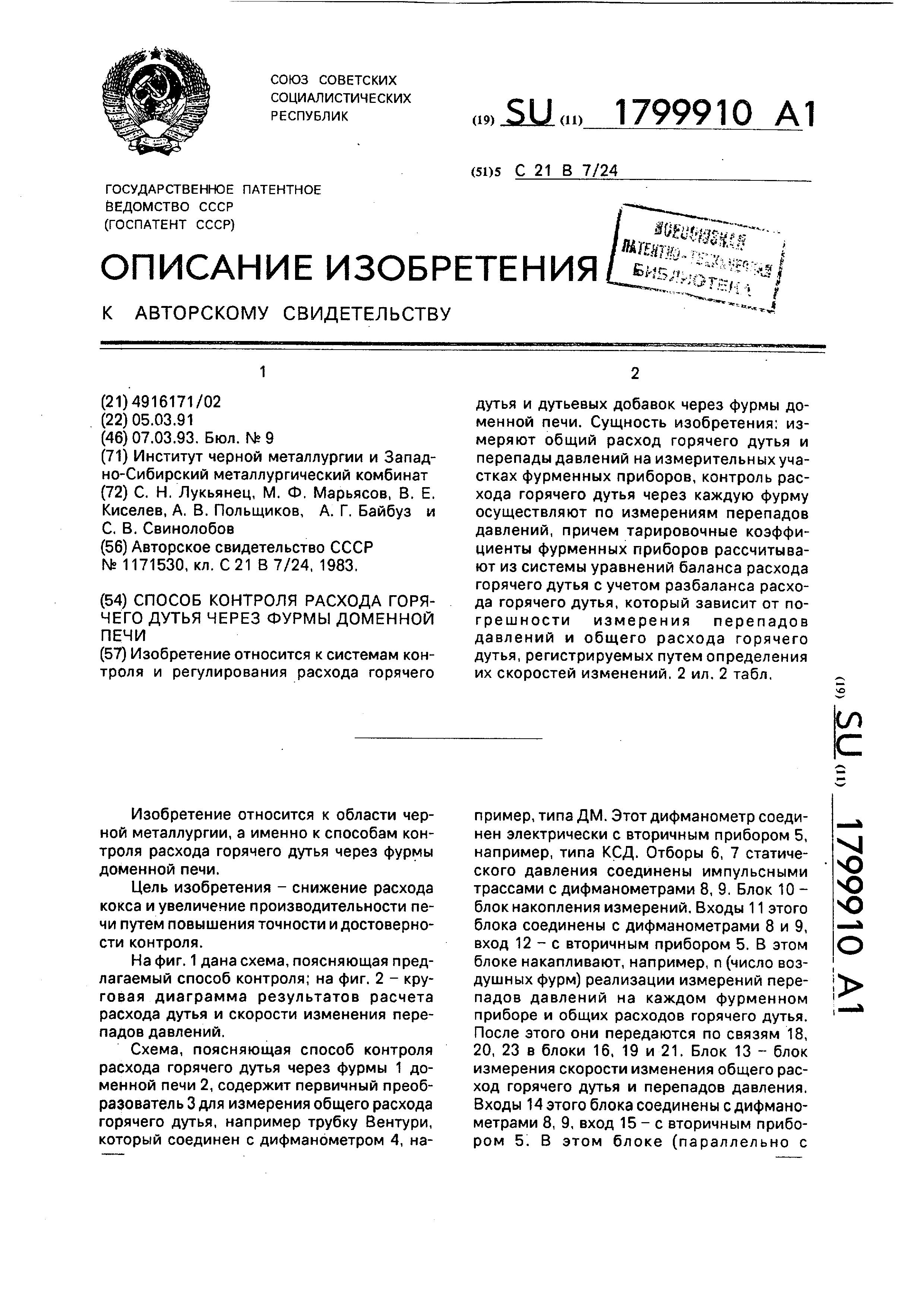 Фурменный прибор доменной печи схема